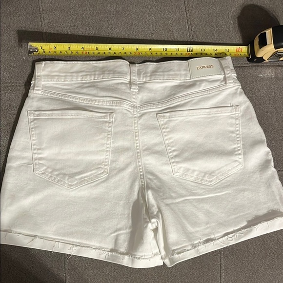 Express White Jean Shorts Distressed Denim - Picture 4 of 8
